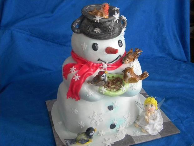 snehuliak - ďakujem za tretie miesto.., torta, Vianočné torty snehuliak - ďakujem za tretie miesto.., torta, Vianočné torty, Tonka 57, 1