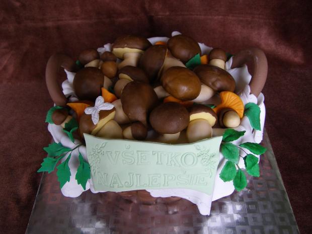 Košík s hubami, torta, Netradičné torty Košík s hubami, torta, Netradičné torty, Miruš 77, 1