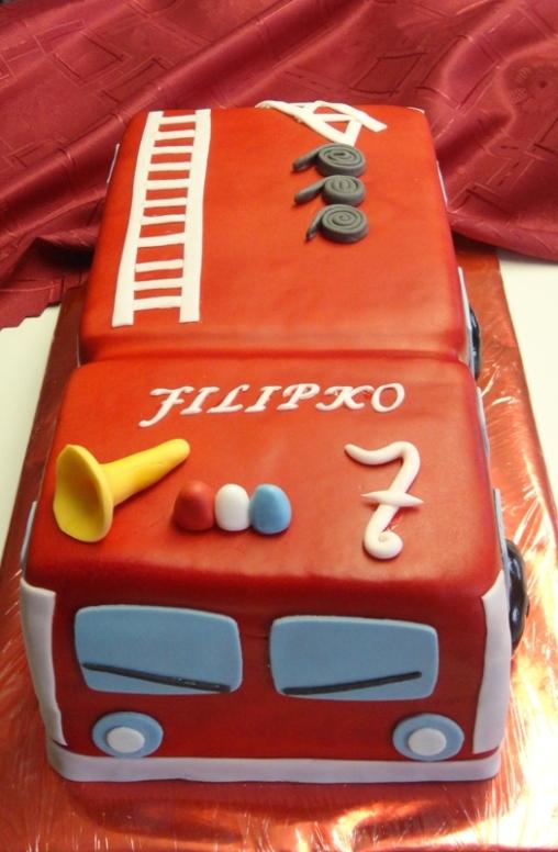 požiarnicke auto, torta, Torty autíčka, vláčiky požiarnicke auto, torta, Torty autíčka, vláčiky, JajaS, 1