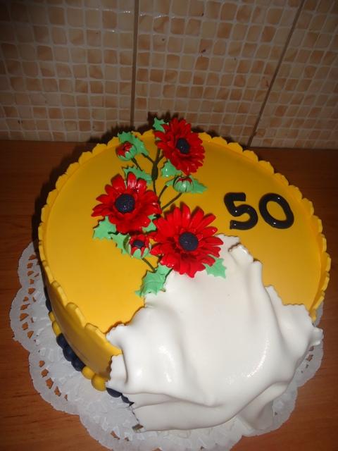 na 50-tku v žltom, torta, Narodeninové torty na 50-tku v žltom, torta, Narodeninové torty, ZUZANA ŠTRBKOVÁ, 1