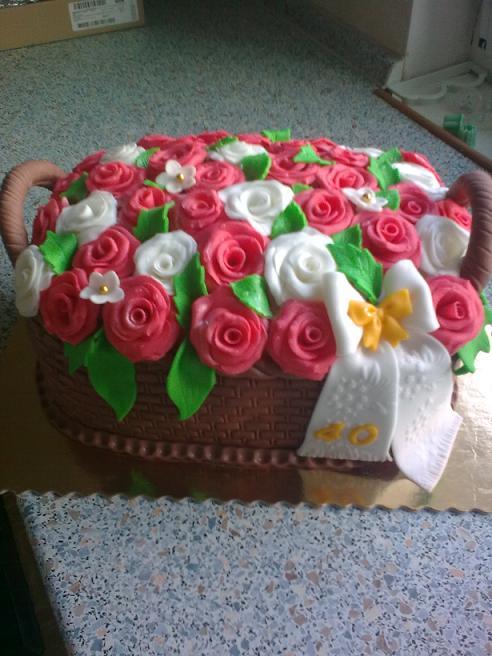 Koš ruží, torta, Narodeninové torty Koš ruží, torta, Narodeninové torty, Gaba585, 1