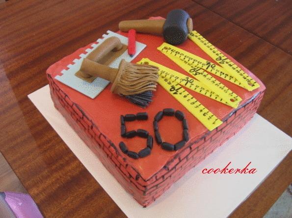 Pre murara na 50-ku, torta, Narodeninové torty Pre murara na 50-ku, torta, Narodeninové torty, cookerka, 1