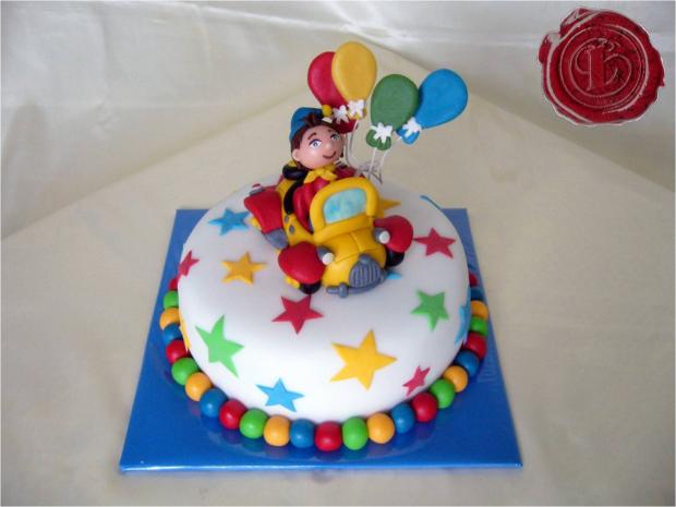 Veselý Noddy v autíčku, torta, Rozprávkové torty Veselý Noddy v autíčku, torta, Rozprávkové torty, lenkafab, 1