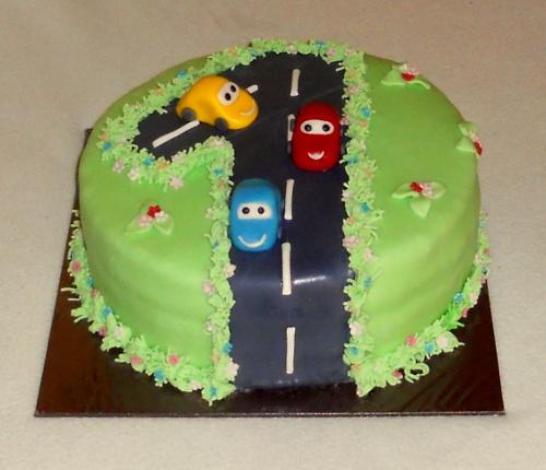 Autíčka, torta, Torty autíčka, vláčiky, kacena666, 1