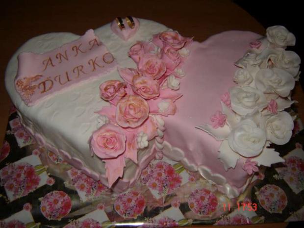 svadobná 18 - dvojsrdce, torta, Svadobné torty, majovka, 1