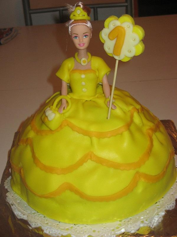 žltá barbi, torta, Torty pre dievčatá, katuska8057, 1