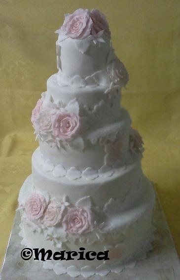romantická svadobná, torta, Svadobné torty romantická svadobná, torta, Svadobné torty, Marica1972, 1