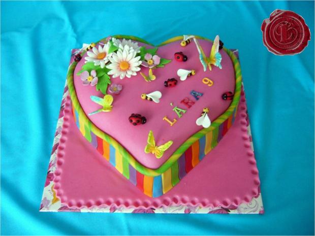 Pestrofarebné srdce, torta Pestrofarebné srdce, torta, lenkafab, 1