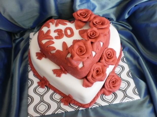 Srdiečka na 30 - tku, torta, Narodeninové torty Srdiečka na 30 - tku, torta, Narodeninové torty, Ildi B., 1