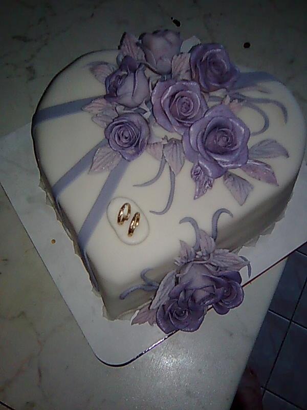bielo=fialová, torta, Svadobné torty, babka2607, 1