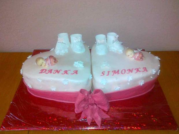 pre dvojčatá , torta, Torty na krstiny pre dvojčatá , torta, Torty na krstiny, tretinka, 1