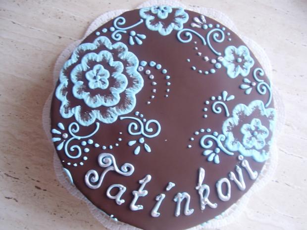 maxi kulatý čokoládový s bílkovou ozdobou, torta maxi kulatý čokoládový s bílkovou ozdobou, torta, Blanka, 1
