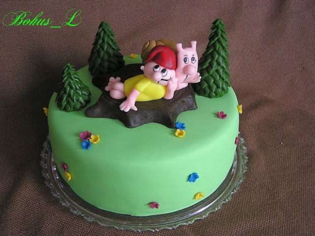 Slimák Maťo a škriatok Klinček, torta, Rozprávkové torty Slimák Maťo a škriatok Klinček, torta, Rozprávkové torty, Bohus_L, 1