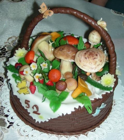 košík s hubami, torta, Narodeninové torty, stanulik85, 1