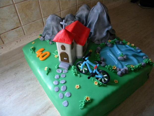 hory, bicykel, kostol..., torta, Netradičné torty, monikamonka, 1