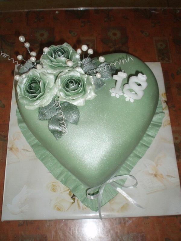 Srdce v zelenom, torta, Narodeninové torty Srdce v zelenom, torta, Narodeninové torty, Tonka64, 1