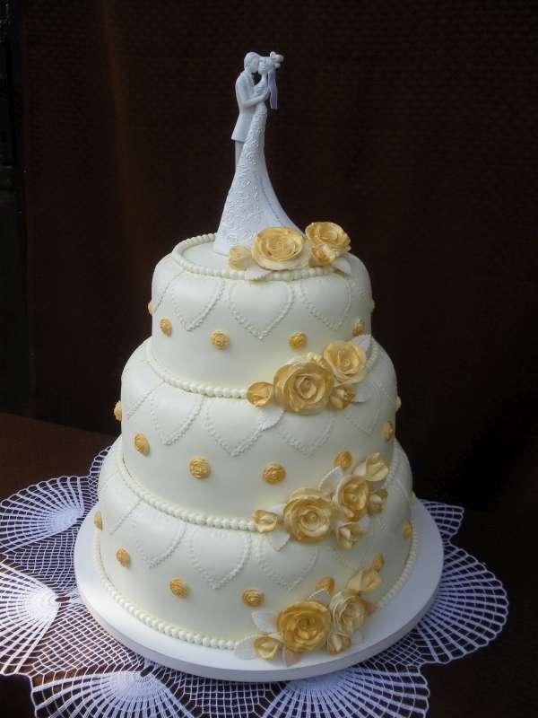 Svadobná - zlaté ruže, torta, Svadobné torty Svadobná - zlaté ruže, torta, Svadobné torty, mayra, 1