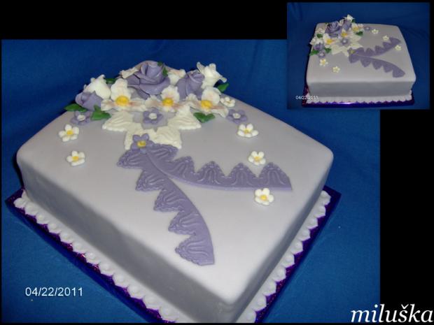  fialová -narodeninová, torta, Narodeninové torty, miluška, 1