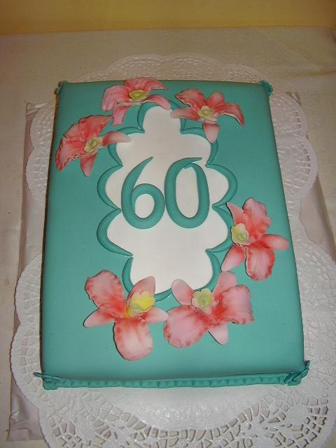 Na šesťdesiatku s orchideami, torta, Narodeninové torty Na šesťdesiatku s orchideami, torta, Narodeninové torty, kacena666, 1