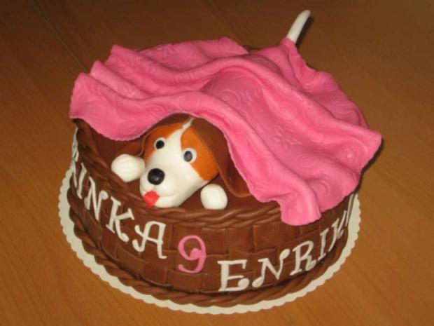 Torta košík so psíčkom, torta, Torty so zvieratkami Torta košík so psíčkom, torta, Torty so zvieratkami, Lubka212, 1