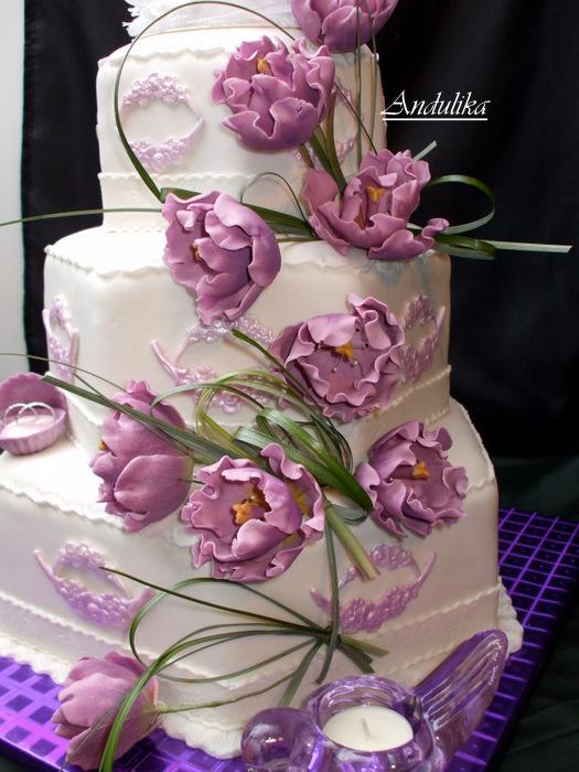 svadobné tulipány, torta, Ozdoby na torty svadobné tulipány, torta, Ozdoby na torty, andulika, 1