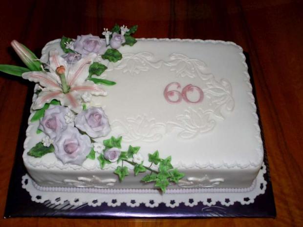 lalie a ruže 60, torta, Narodeninové torty lalie a ruže 60, torta, Narodeninové torty, martaK - MaM, 1