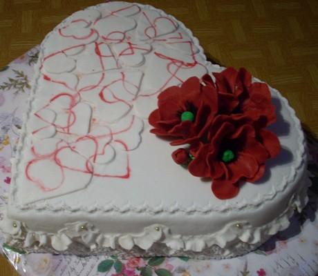 Srdiečko s divými makmi..., torta Srdiečko s divými makmi..., torta, Mariolka, 1