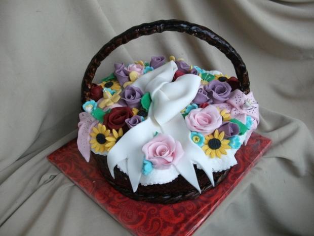 Košík plny kvetov:-), torta Košík plny kvetov:-), torta, Alenik, 1