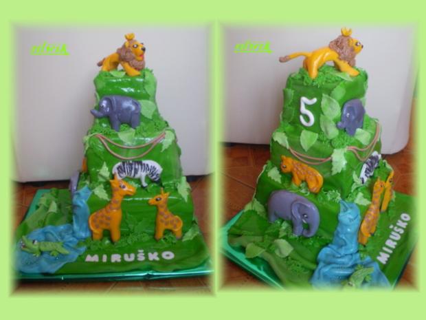 Safari alebo džungľa plná zvierat, torta, Torty so zvieratkami, silwik, 1
