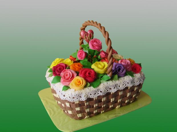 košík ruží, torta, Narodeninové torty košík ruží, torta, Narodeninové torty, anasul, 1