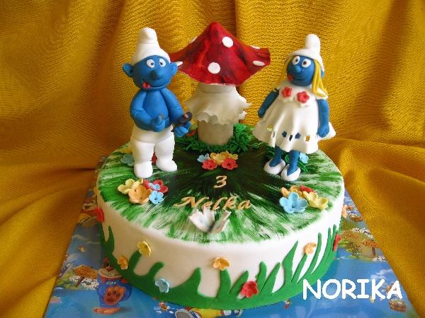 Smolko a Smolinka, torta, Rozprávkové torty Smolko a Smolinka, torta, Rozprávkové torty, norika, 1