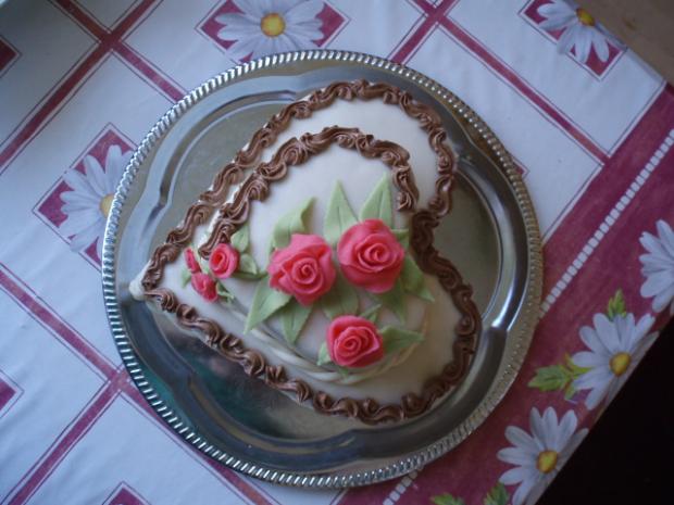 svadobné srdce s ružami _pohľad zhora, torta, Svadobné torty, Carol, 1