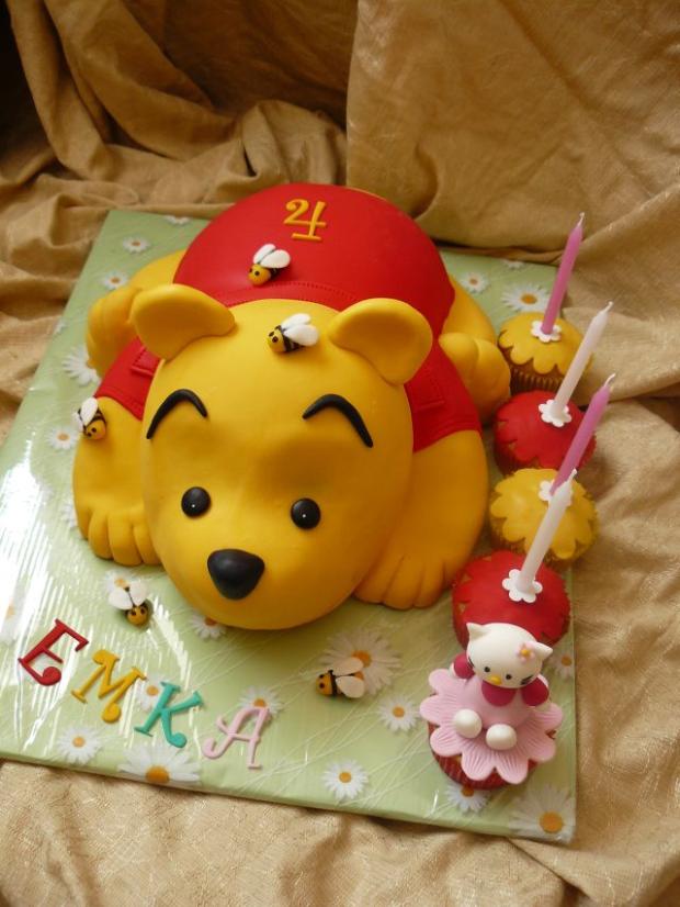macko pooh + kitty, torta, Rozprávkové torty macko pooh + kitty, torta, Rozprávkové torty, zdenka2007, 1