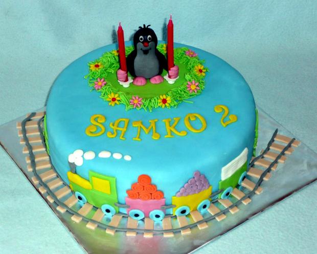 krtko a vláčik, torta, Rozprávkové torty krtko a vláčik, torta, Rozprávkové torty, ajka7, 1