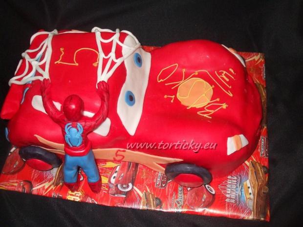 mc queen so spidermanom, torta, Rozprávkové torty, buksy, 1