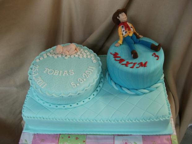 Krst a narodeniny na jednej torte:-), torta, Netradičné torty Krst a narodeniny na jednej torte:-), torta, Netradičné torty, Alenik, 1