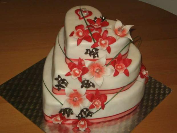 3 posch. srdiečka - svadobná, torta, Svadobné torty 3 posch. srdiečka - svadobná, torta, Svadobné torty, Lubka212, 1