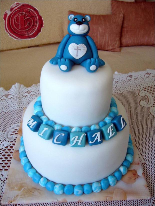 Krstinová s medvedíkom, torta, Torty na krstiny Krstinová s medvedíkom, torta, Torty na krstiny, lenkafab, 1