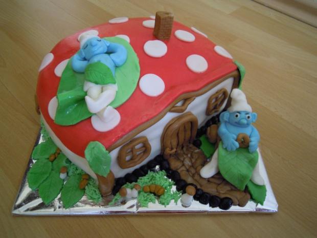 Šmolkovia, torta, Rozprávkové torty, mazda, 1