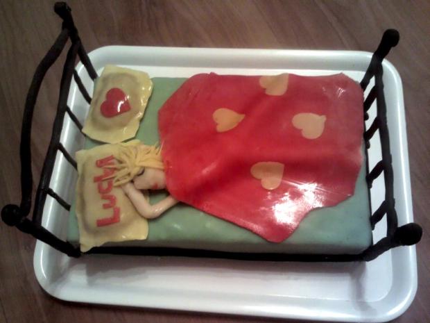 Posteľ pre spiacu Luciu, torta, Netradičné torty, taslerka9, 1