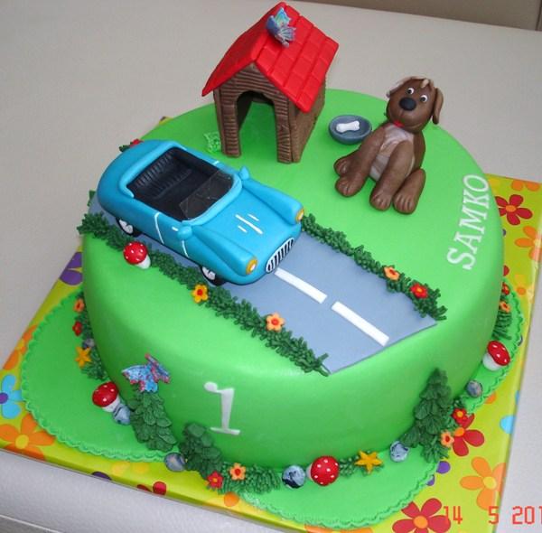 psík a autíčko, torta, Torty autíčka, vláčiky, norika1, 1
