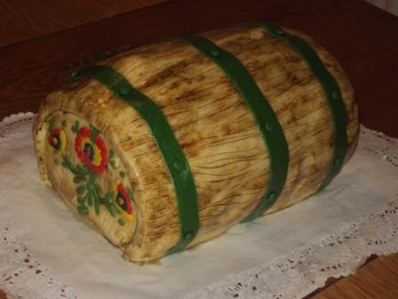 vinný soudek, torta, Gabuš, 1