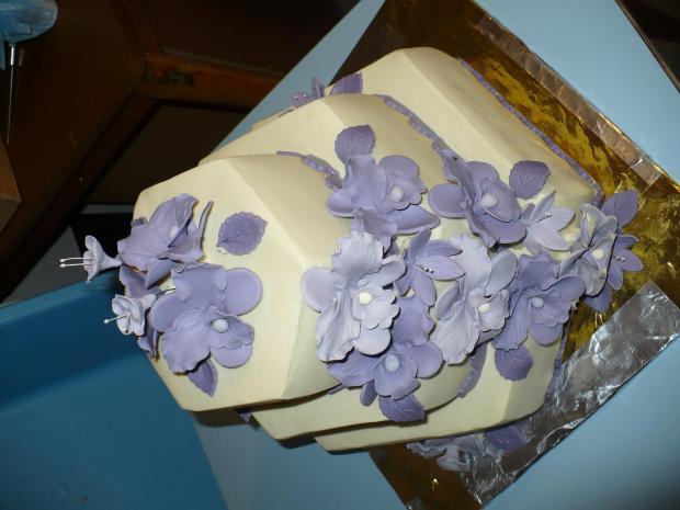 Fialová s orchideami, torta, Svadobné torty, matatara, 1