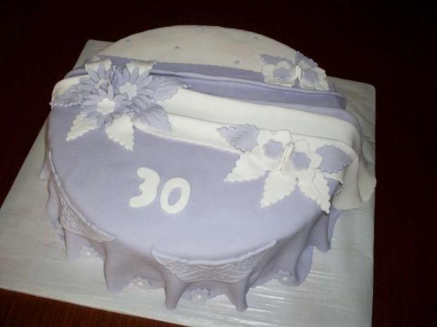 BIELO - FIALOVÁ S VOLÁNOM, torta, Narodeninové torty BIELO - FIALOVÁ S VOLÁNOM, torta, Narodeninové torty, Mária Vašová, 1