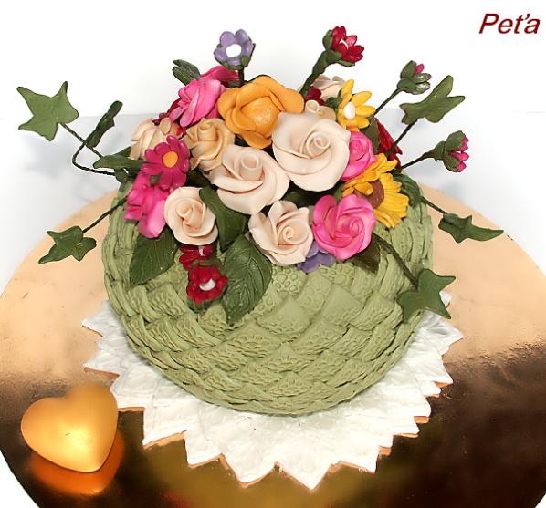 Váza s kvetmi, torta, Narodeninové torty Váza s kvetmi, torta, Narodeninové torty, Peta, 1
