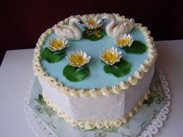 labute na jazierku, torta, Svadobné torty, anasul, 1