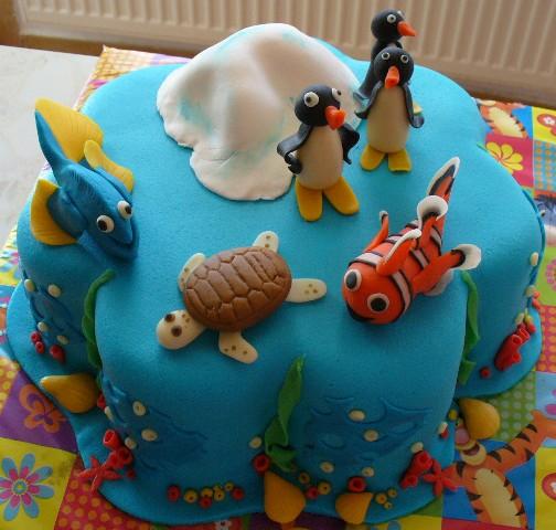 Pingu a nemo together,, na zelanie, torta, Ostané torty pre deti Pingu a nemo together,, na zelanie, torta, Ostané torty pre deti, Mišela, 1