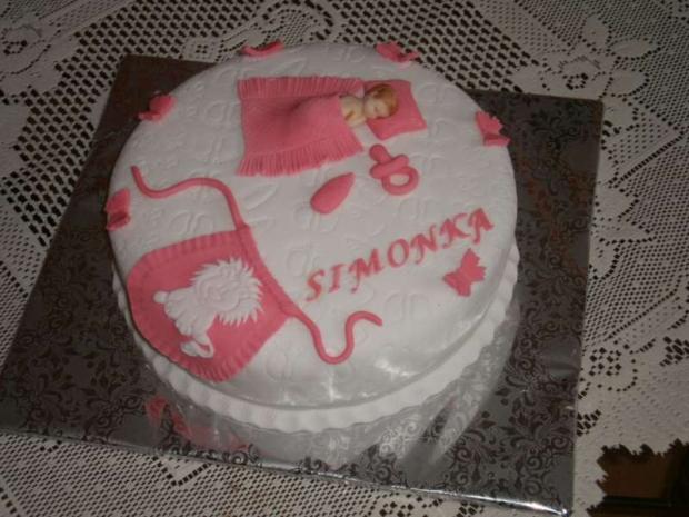 Na krstenie ružová, torta, Torty na cirkevné sviatky Na krstenie ružová, torta, Torty na cirkevné sviatky, Zdenci, 1