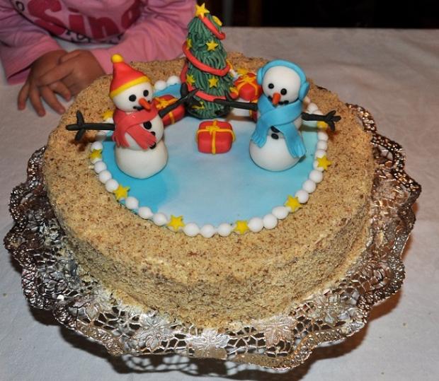 vianočná so snehuliakmi, torta, Vianočné torty, wiwinka, 1