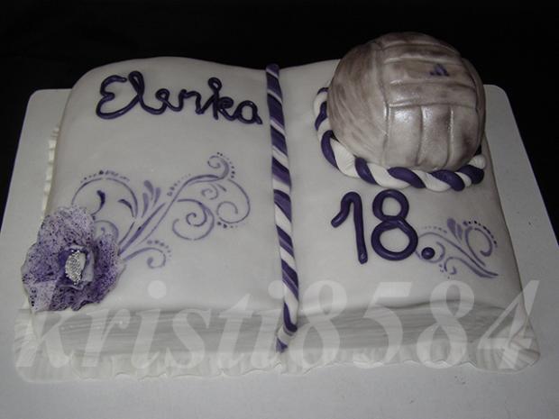 Kniha s volejbalkou, torta, Narodeninové torty, kristi8584, 1